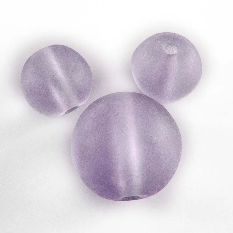 8mm Vintage Czech pale lavender frosty rounds. Pkg of 10. b11-pp-0884-2