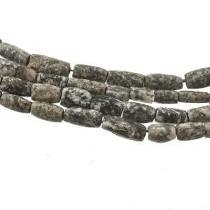 Ancient granite tomb beads, or Gneiss.  4x4mm to 12x5mm. 1- 8.25"Str. b4-gra103