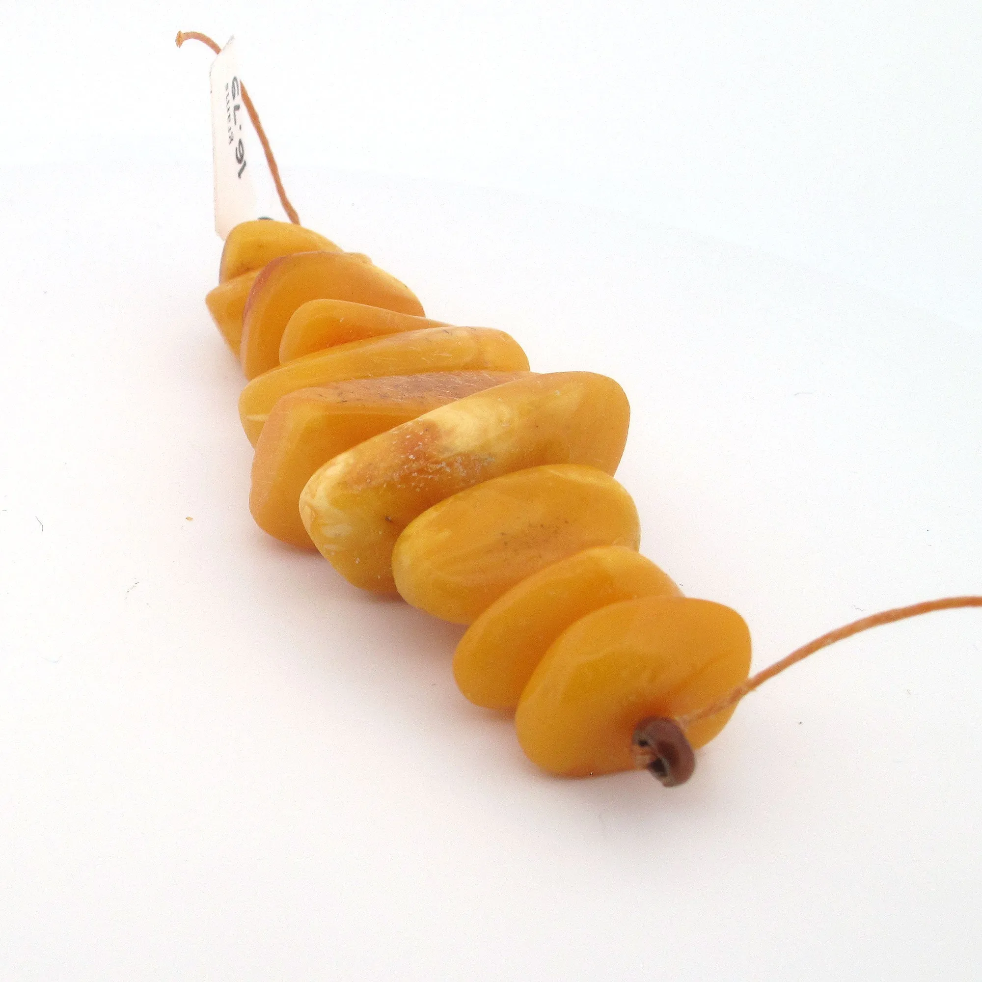 Antique Baltic amber free form beads. 10 beads, 1 str. b4-amb127