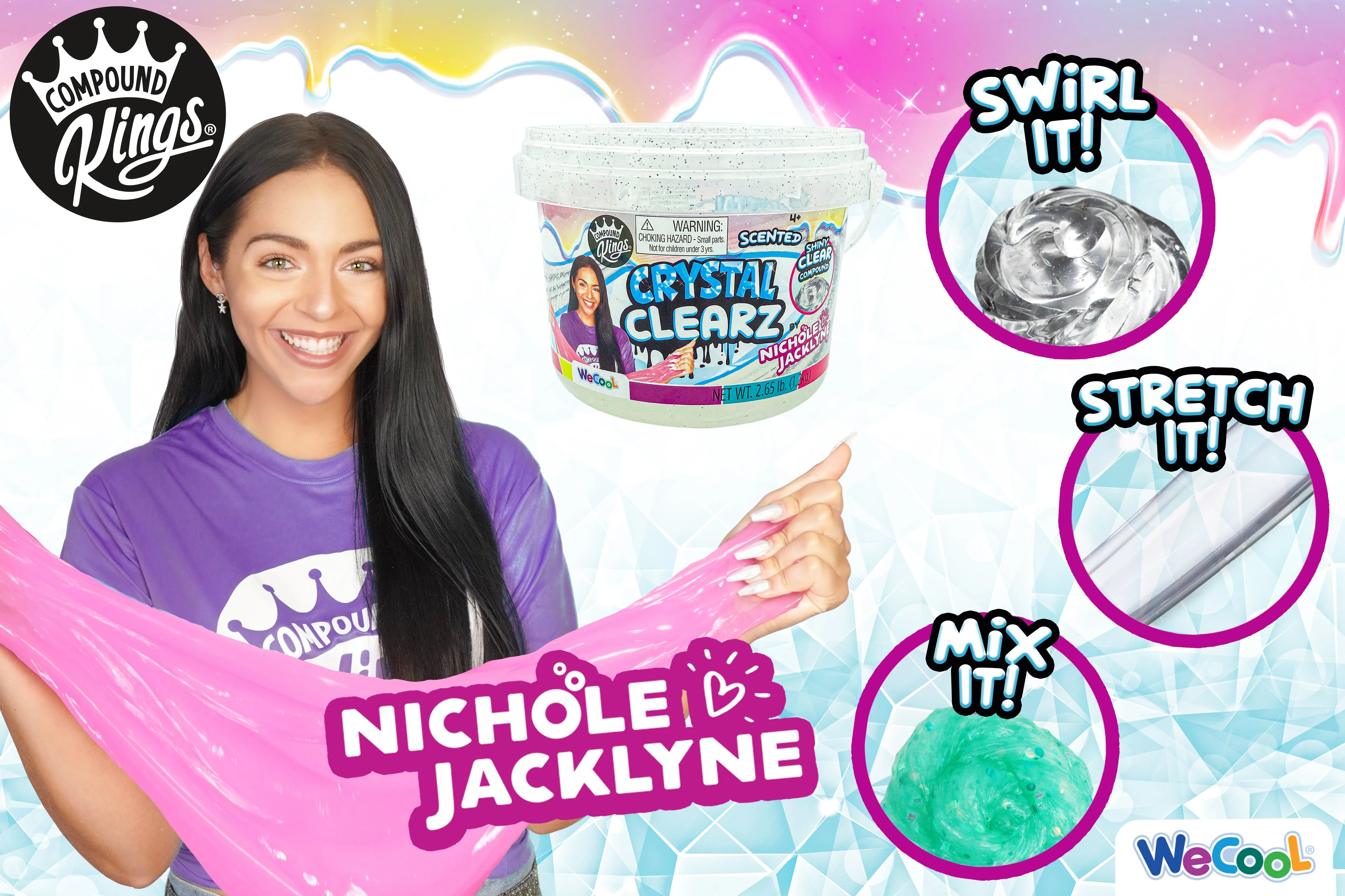 COMPOUND KINGS Scented Crystal Clearz Slime Bucket by Nichole Jacklyne