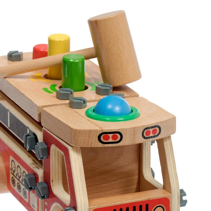 Diy خشبية المركبات لعبة محاكاة الجمعية لعب خشبية سيارة مطافئ للأطفال طفل DIY Wooden Vehicles Toy Simulation Assembly Wooden Toy Fire Truck for Kids Child