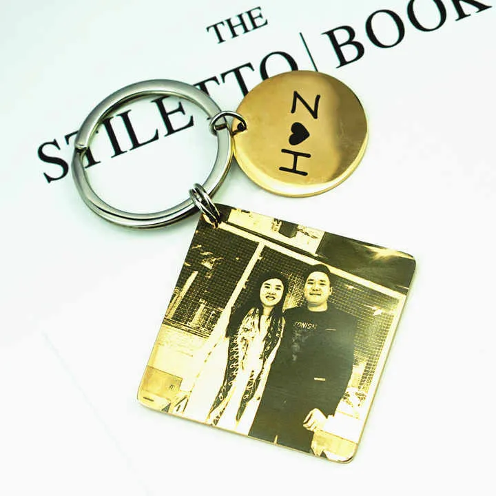 Diy Stainless Steel Keychain Couple -سلسلة مفاتيح