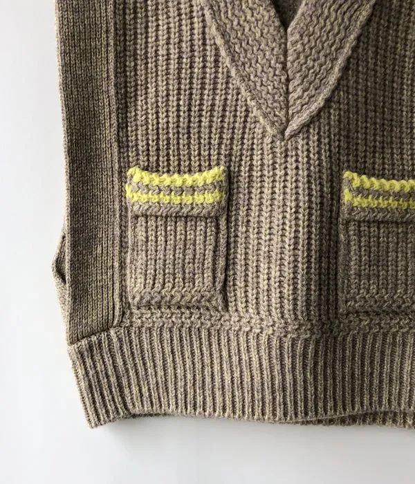 FUMIKA_UCHIDA/3G Mix Shetland/OVER VEST(YELBGE/BANANA)