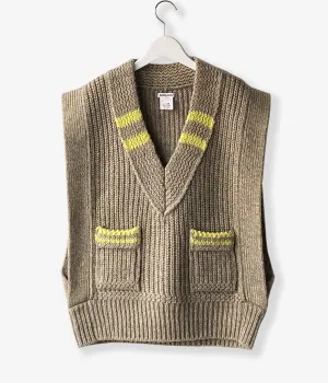 FUMIKA_UCHIDA/3G Mix Shetland/OVER VEST(YELBGE/BANANA)