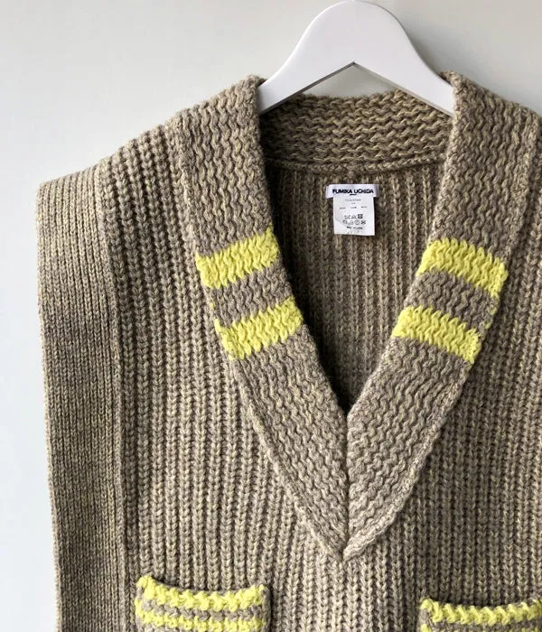 FUMIKA_UCHIDA/3G Mix Shetland/OVER VEST(YELBGE/BANANA)