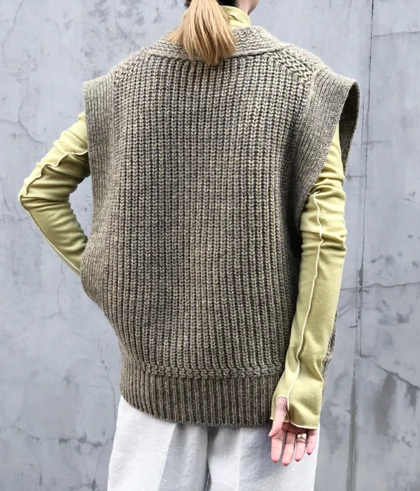 FUMIKA_UCHIDA/3G Mix Shetland/OVER VEST(YELBGE/BANANA)