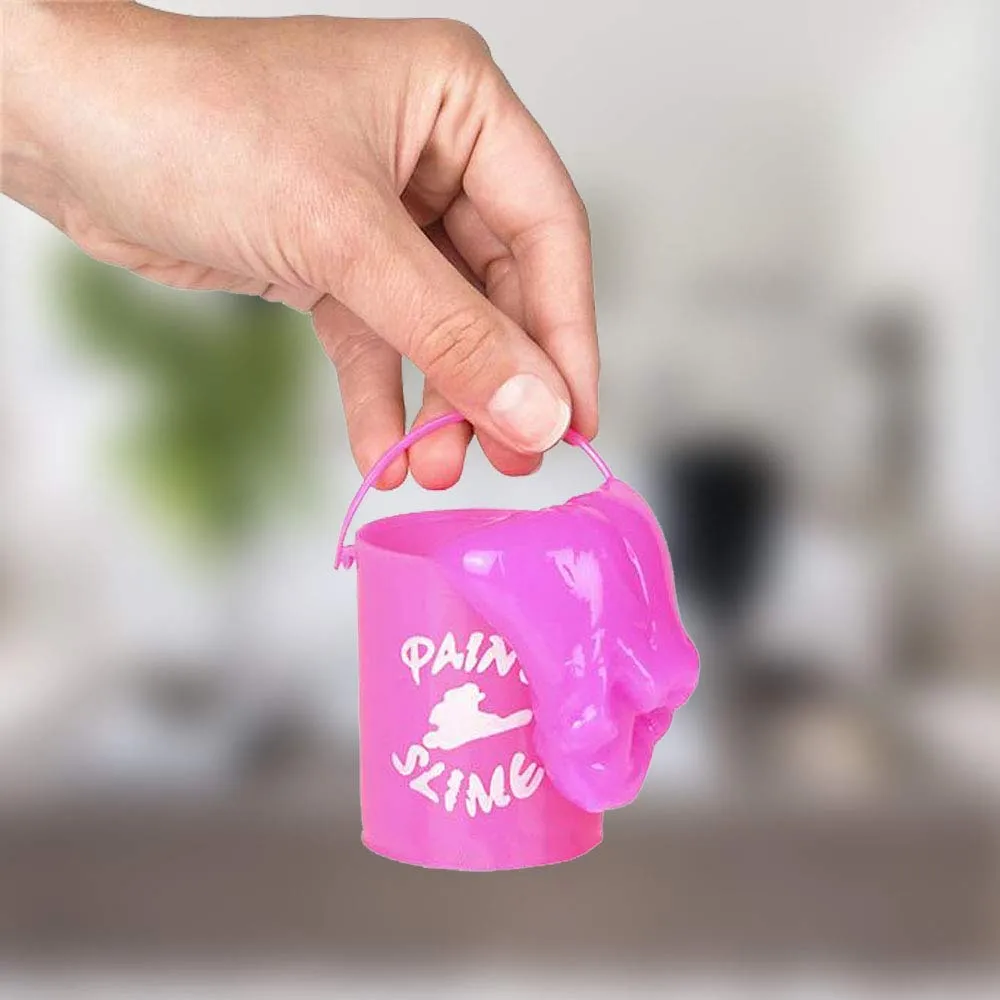 Kicko Paint Slime - Pack of 12 Colored Gooey Slimes in a Mini Paint Bucket Container