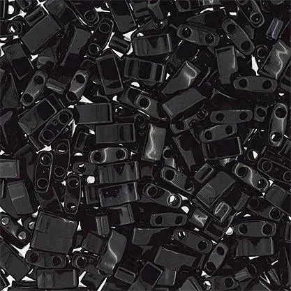 Miyuki TILA Half Cut 5x2.3mm 2Hole Black Opaque- 5.2g