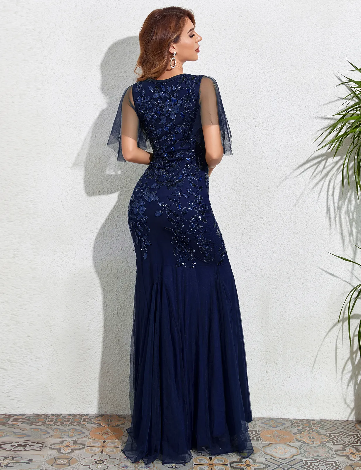 PrettyGuide Women's Mermaid Hem Maxi Long Formal Ball Gown