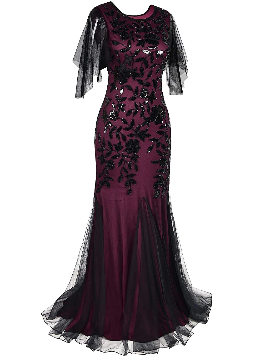 PrettyGuide Women's Mermaid Hem Maxi Long Formal Ball Gown