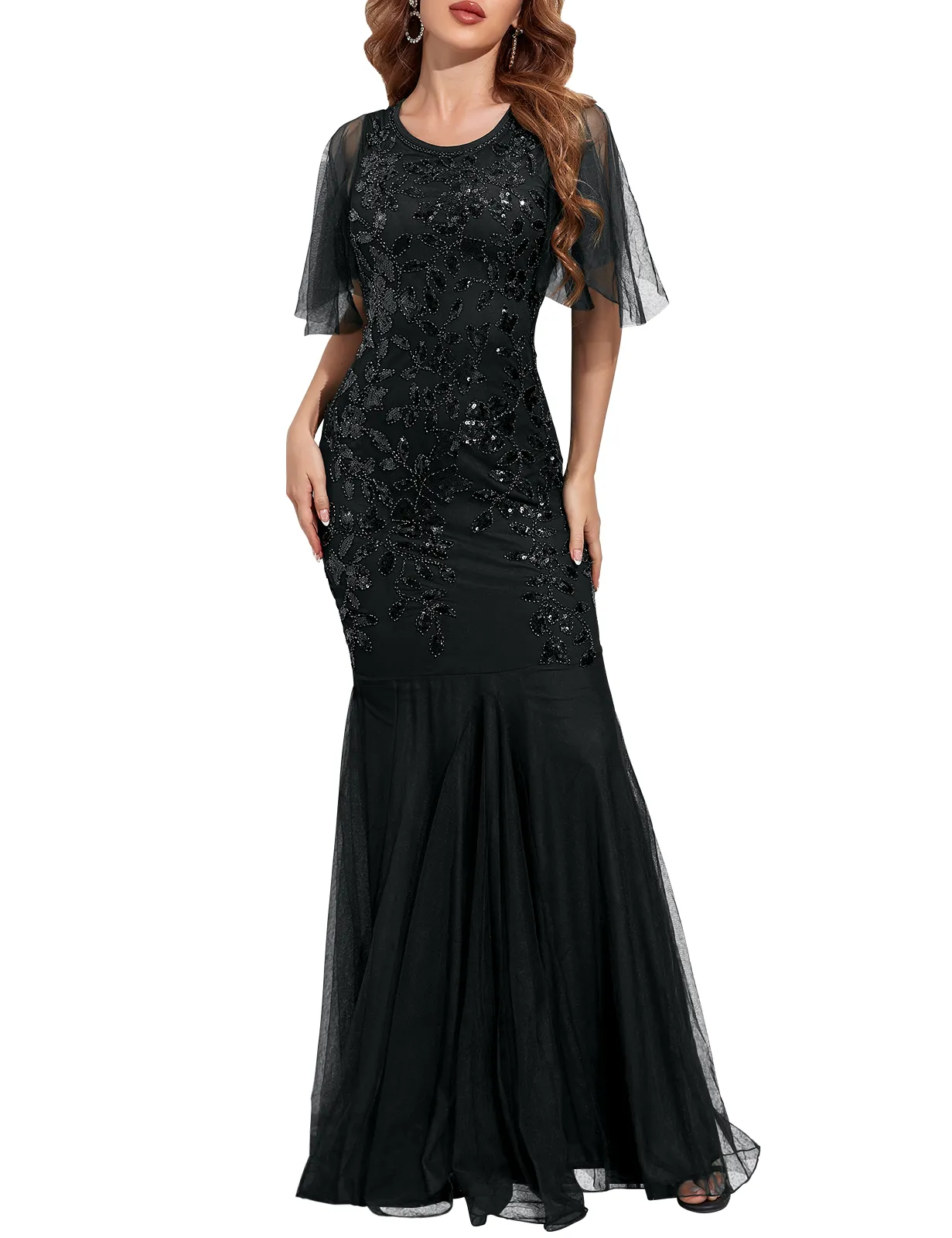 PrettyGuide Women's Mermaid Hem Maxi Long Formal Ball Gown
