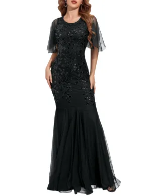 PrettyGuide Women's Mermaid Hem Maxi Long Formal Ball Gown