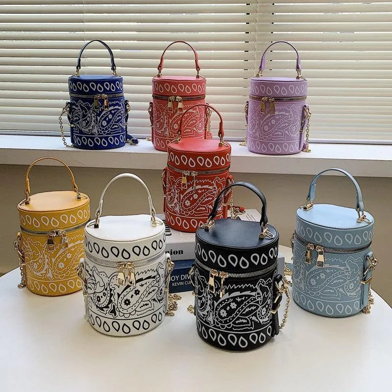 PU Bucket Bag Large Capacity One Shoulder Messenger